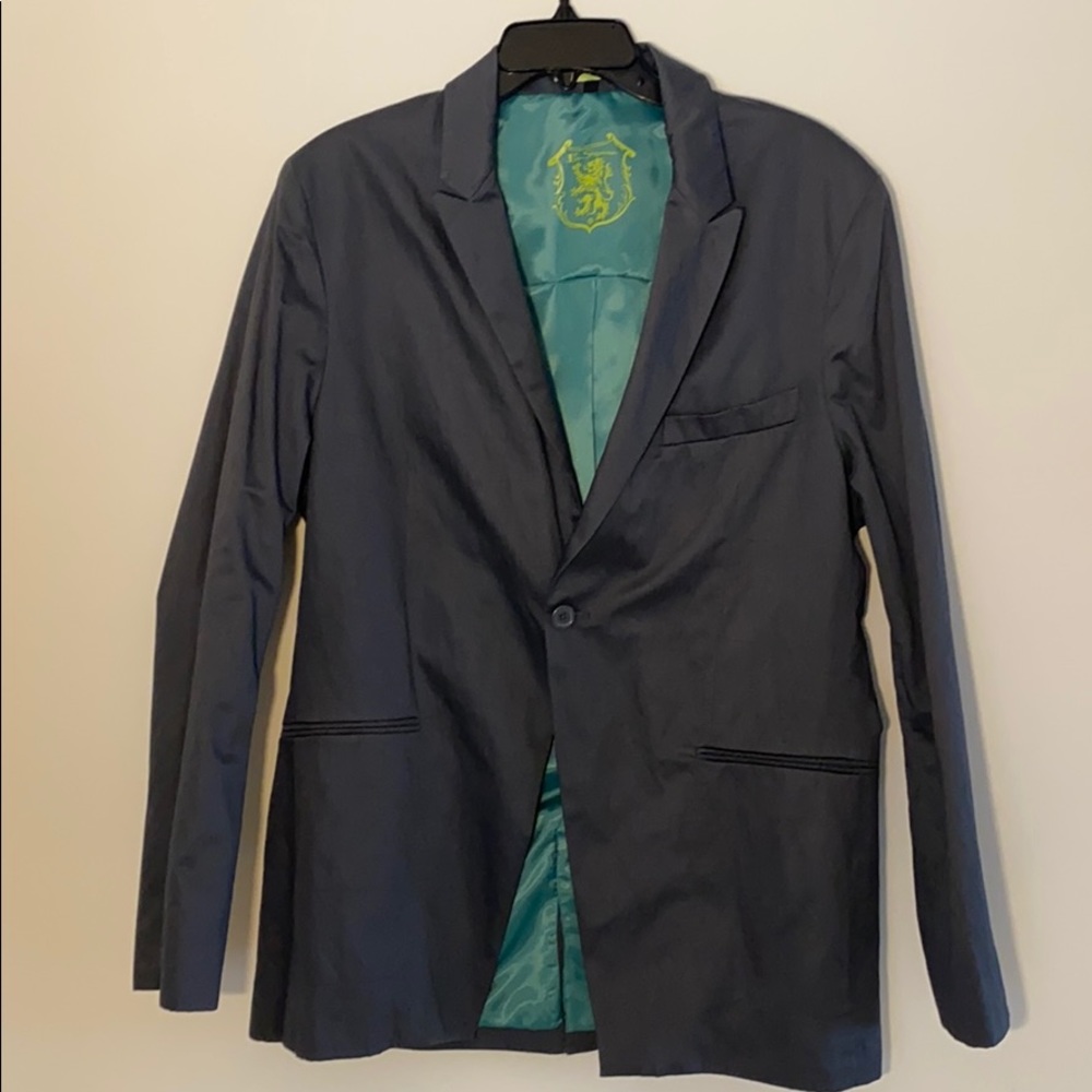 Ben Sherman Grey Blue Cotton Blazer